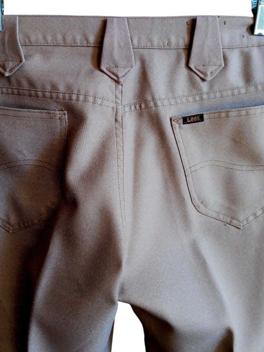 32x30 True Vintage Cowboy Stretch Pants Lee Tan Bootcut 1970's USA Talon Zipper